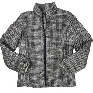 Women’s 32 Degrees Weatherproof Black Plaid Puffer Jacket Size Medium!